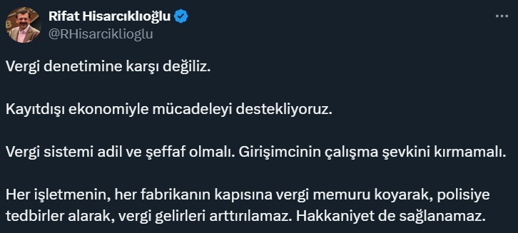 TOBB Başkanı Hisarcıklıoğlu: "Vergi sistemi adil ve şeffaf olmalı"