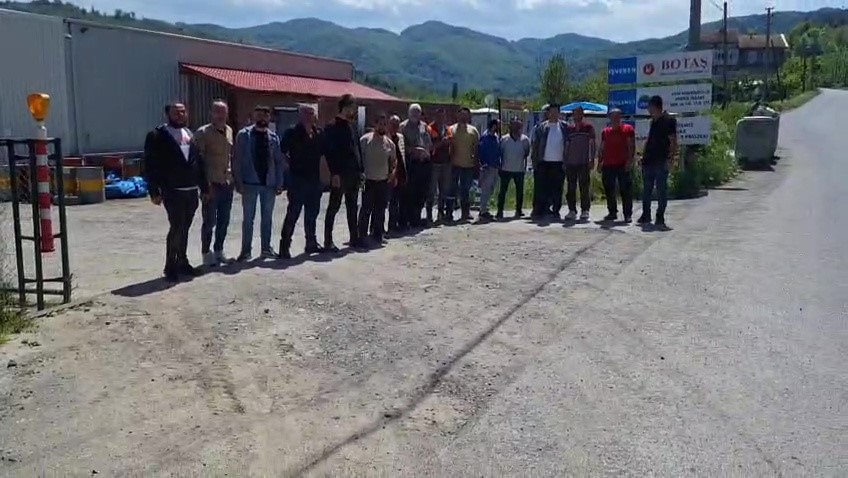 BOTAŞ şantiyesinde maaş krizi, maaşları için şantiyeye gelen işçiler eylem yaptı