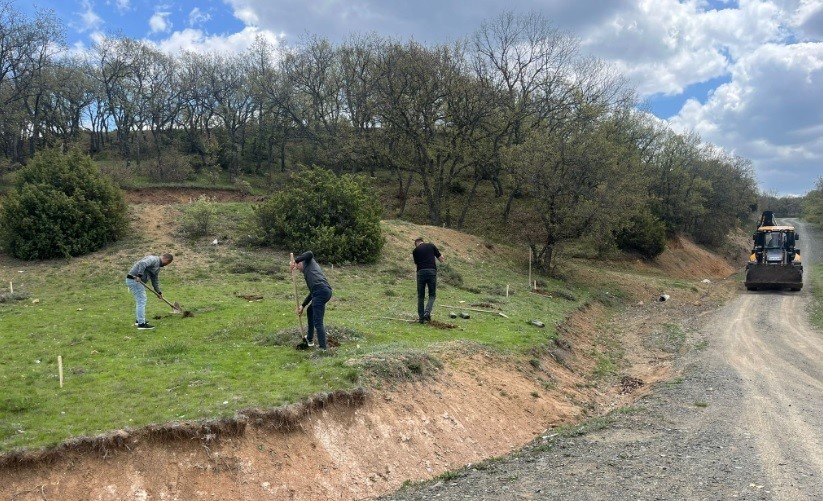 Tavşanlı Kuruçay Göleti çevresi hükümlülerin ellerinden yeşeriyor
