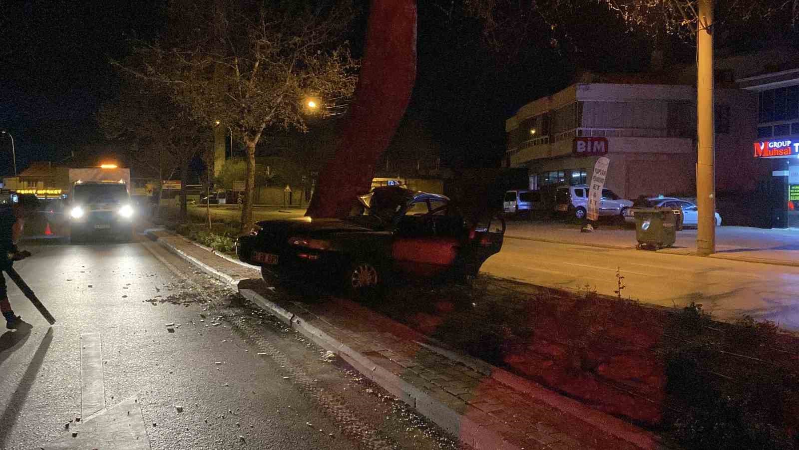 Ağaca çarpan otomobilin sürücüsü ağır yaralandı