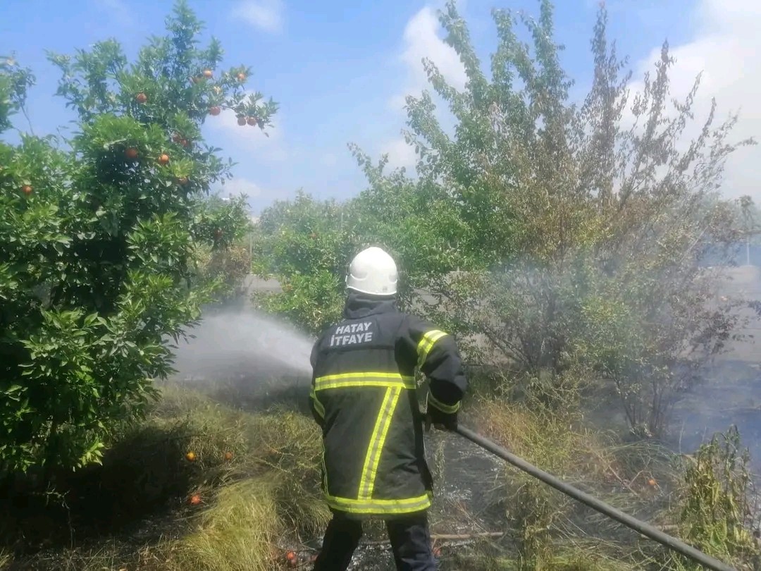 Samandağ’da bahçe yangını