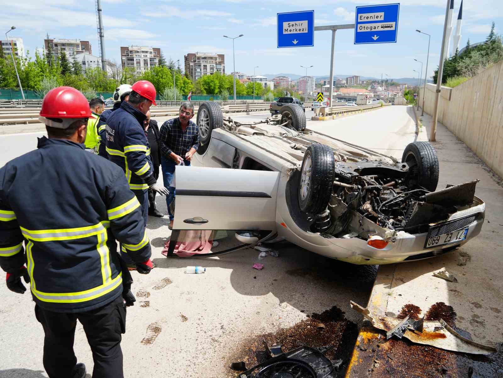 Kırıkkale’de otomobil takla attı: 1 yaralı