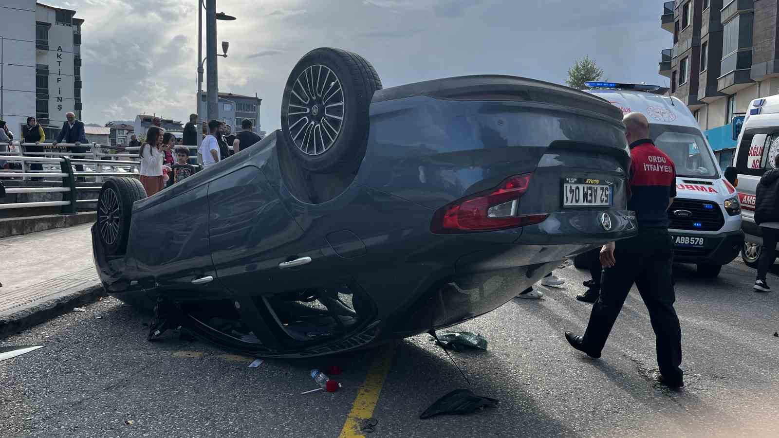 Ordu’da kaza yapan otomobil takla attı: 5 kişi yaralandı
