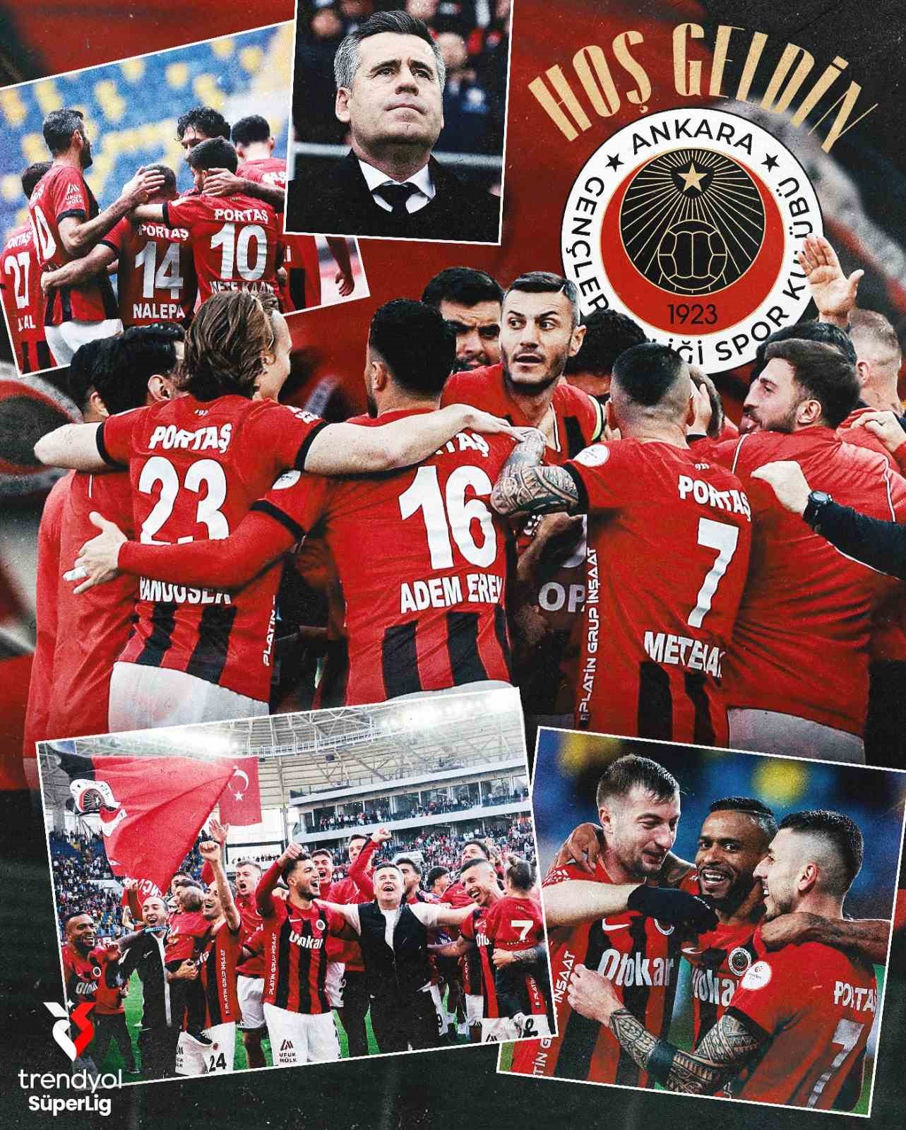 Gençlerbirliği’ne Süper Lig resmi hesabından hoş geldiniz paylaşımı