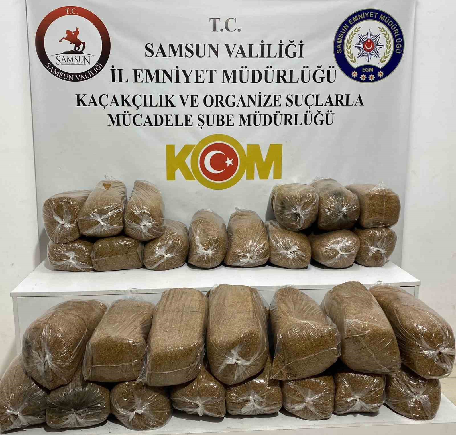 Samsun&rsquo;da 145 kilo ka&ccedil;ak t&uuml;t&uuml;n ele ge&ccedil;irildi
