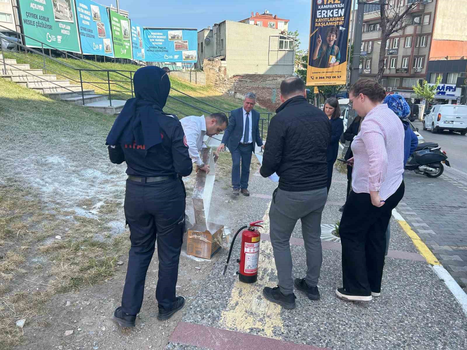 Bandırma’da yangın tatbikatı gerçekleştirildi