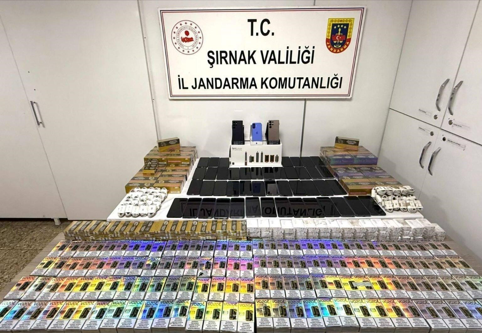 Şırnak’ta jandarma ekipleri 6 milyon 800 bin lira değerinde kaçakçılığı önledi