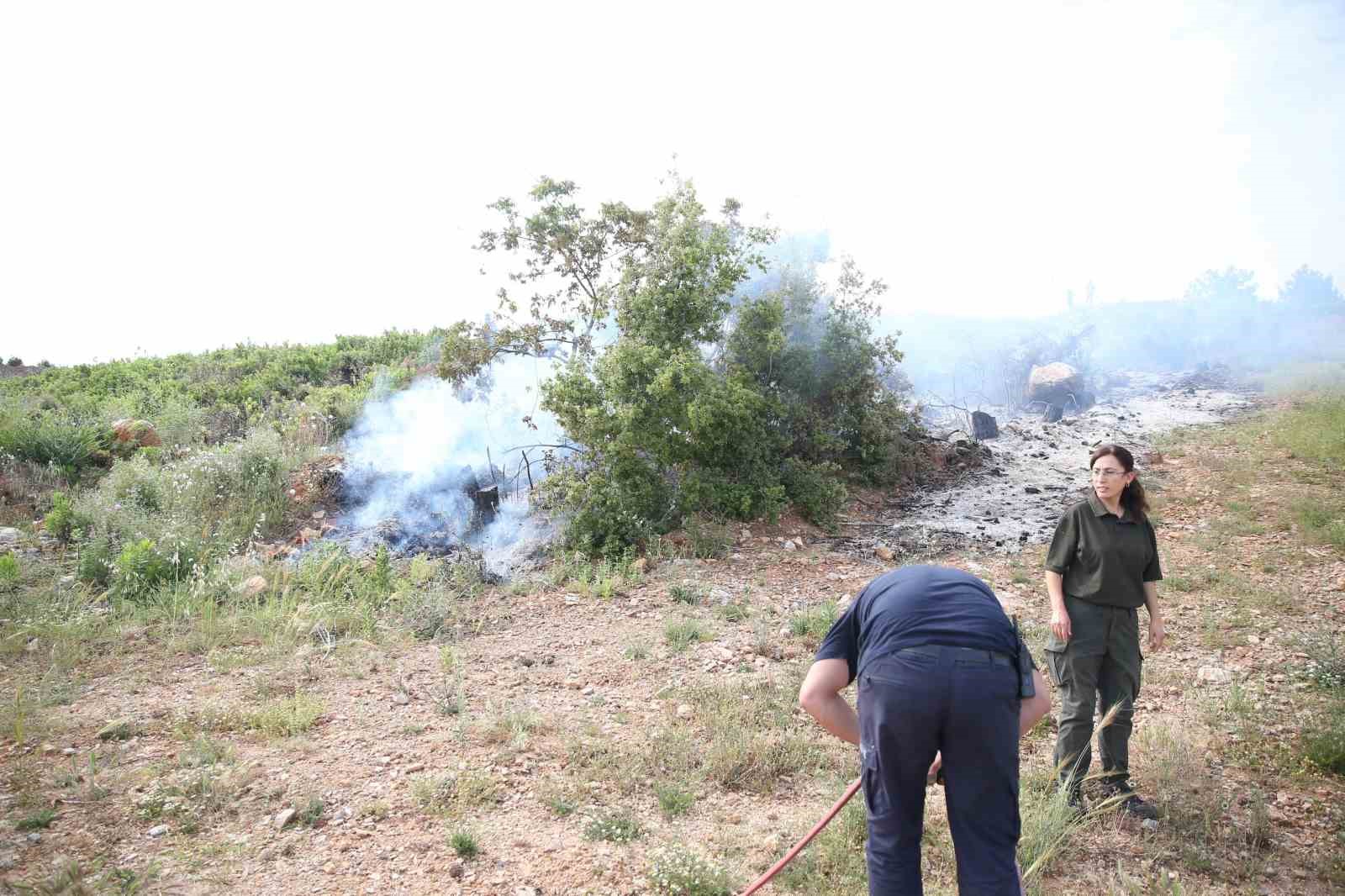 Alanya’da makilik alanda yangın