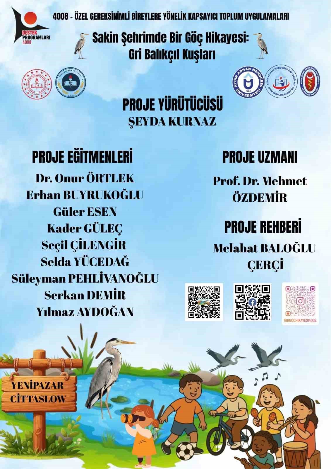 Yenipazar’a gelen gri balıkçıl kuşlar araştırma konusu oldu
