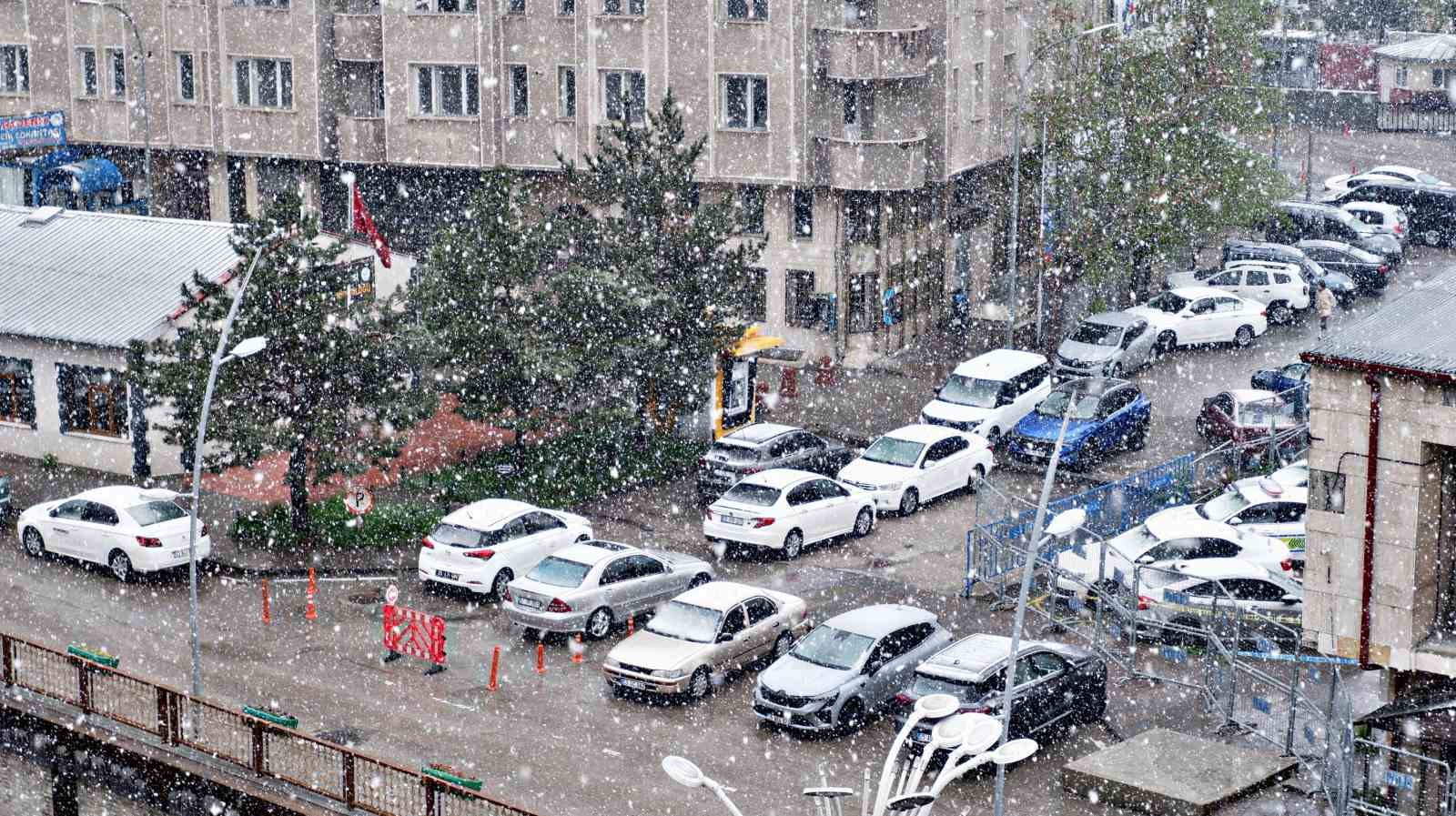 Erzurum’da mayıs ayında kar yağışı
