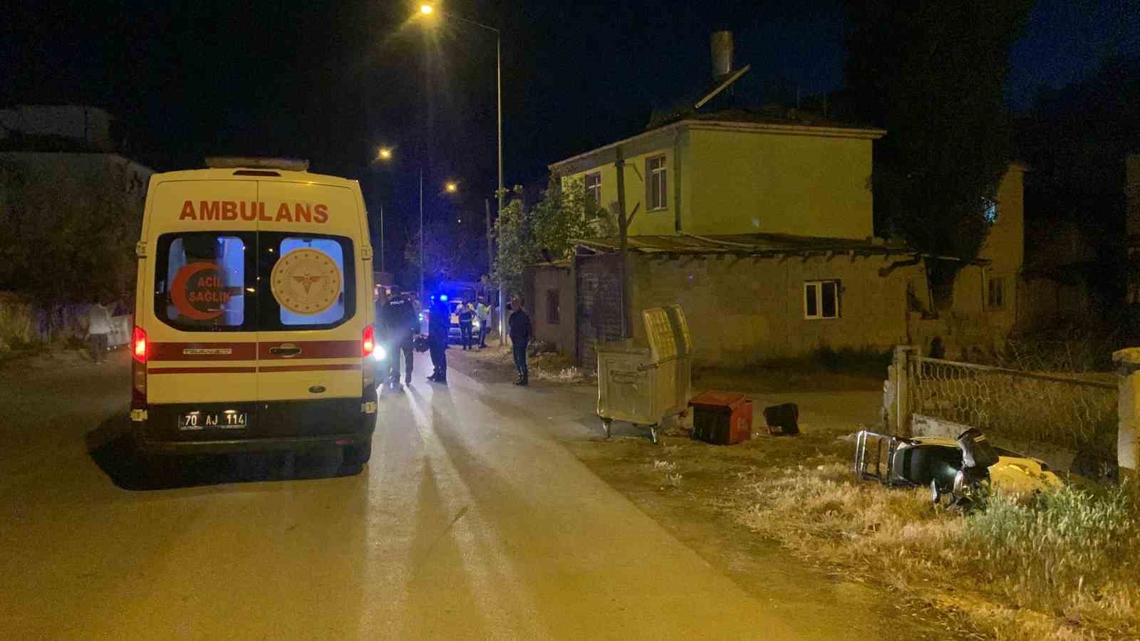 Karaman’da otomobille çarpışan motosikletli kurye yaralandı