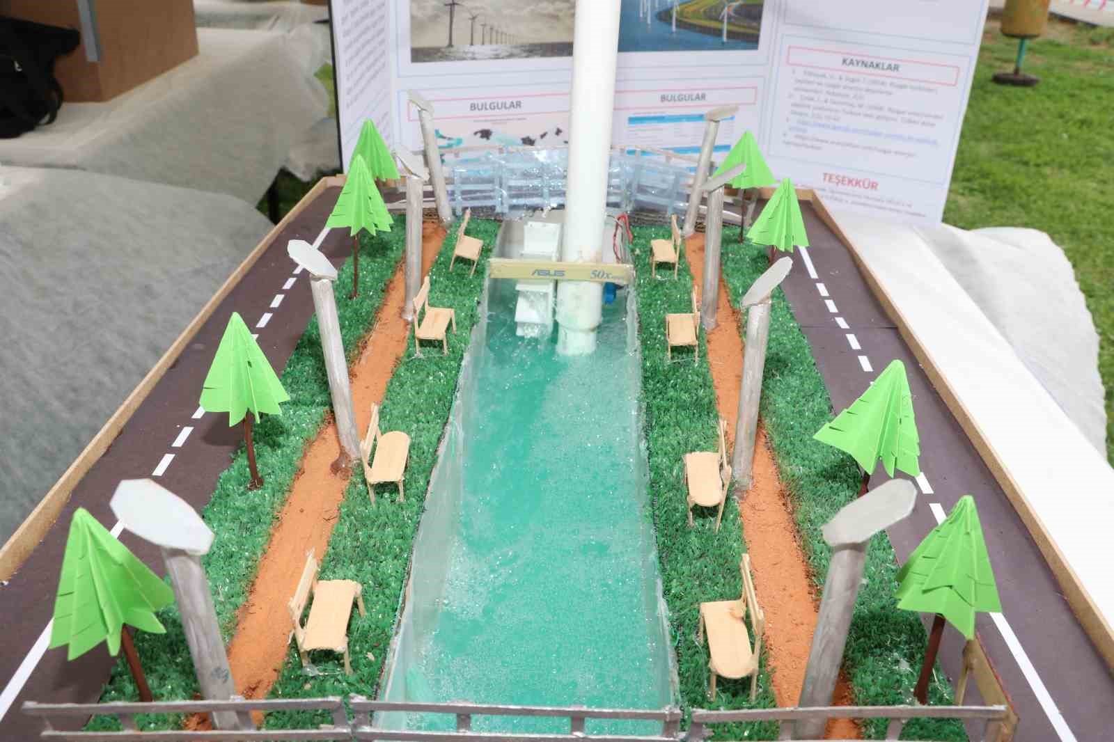 Amasyalı öğrenciler Yeşilırmak Nehri’nin üstünde elektrik üretecek rüzgar türbini tasarladı