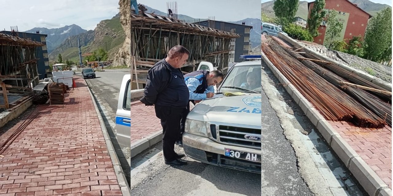 Hakkari’de kaldırımı işgal eden inşaat sahibine 15 bin TL ceza