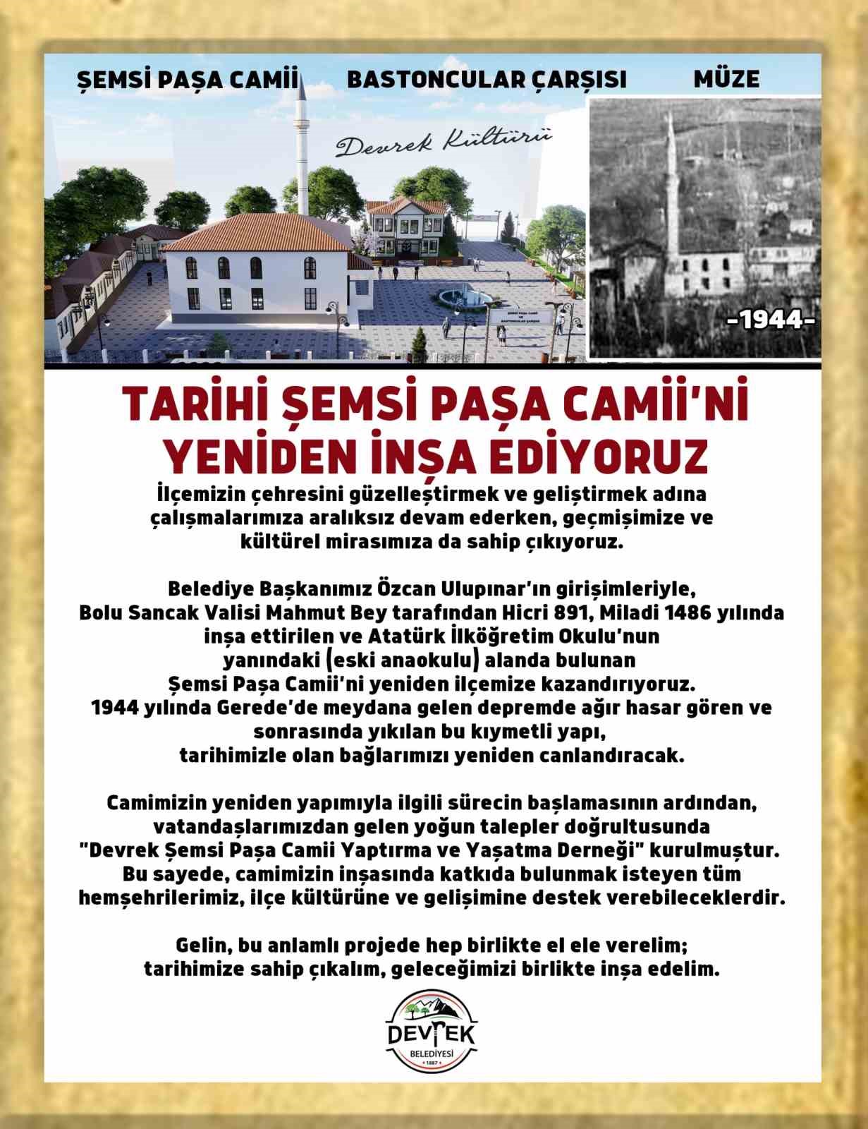 Şemsi Paşa Camisi 81 sonra yeniden inşa edilecek