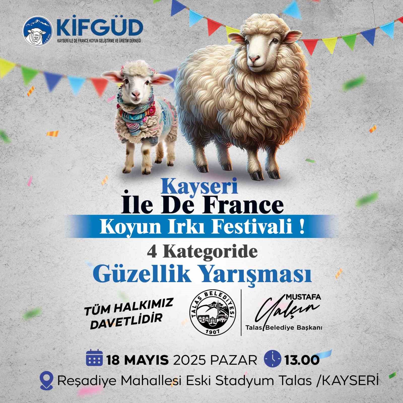 Talas’ta Ile De France Koyun Irkı Festivali ve Güzellik Yarışması