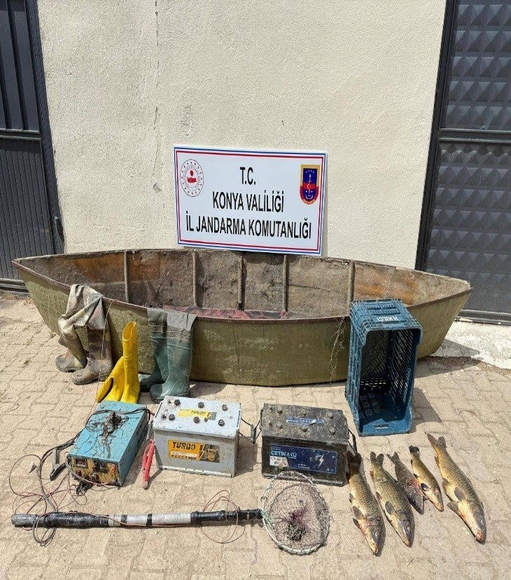 Konya&rsquo;da elektroşokla avlanan 2 kişiye 1 milyon 416 bin lira ceza
