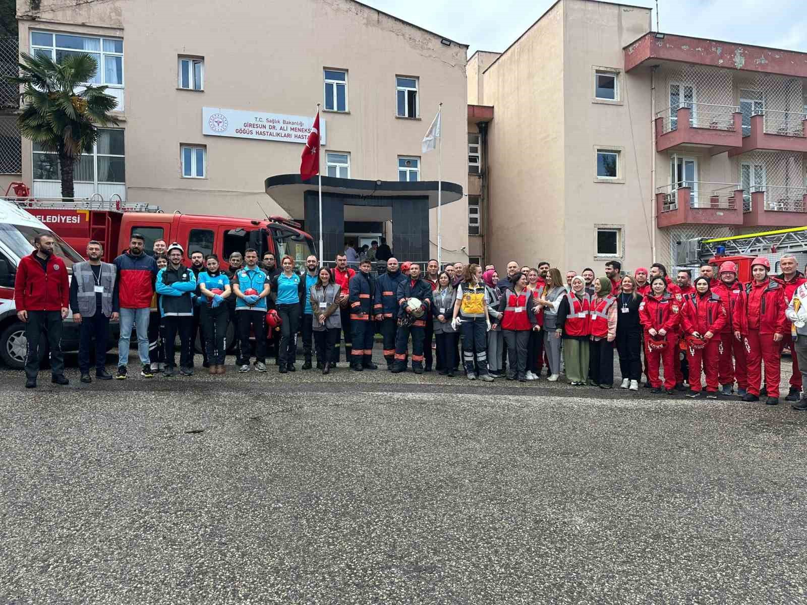 Giresun’da hastanede gerçeği aratmayan tatbikat