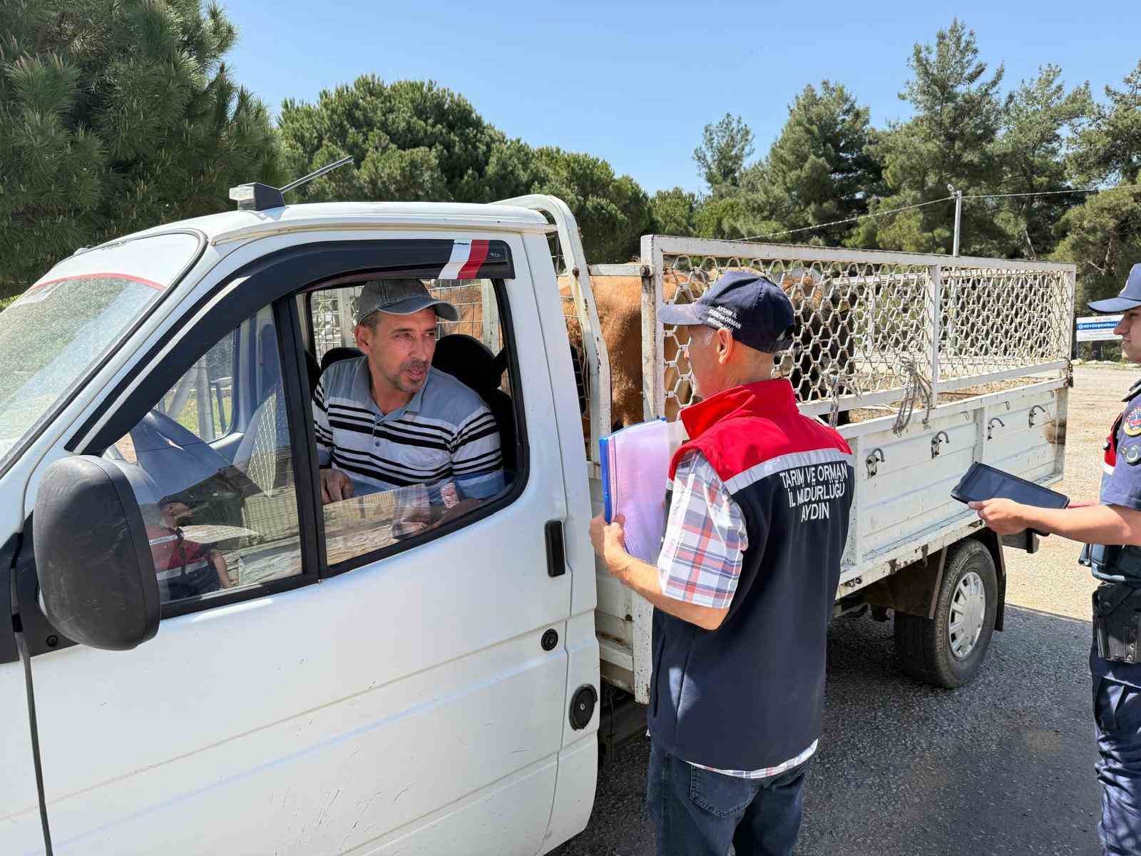 Koçarlı’da canlı hayvan nakil araçları denetlendi