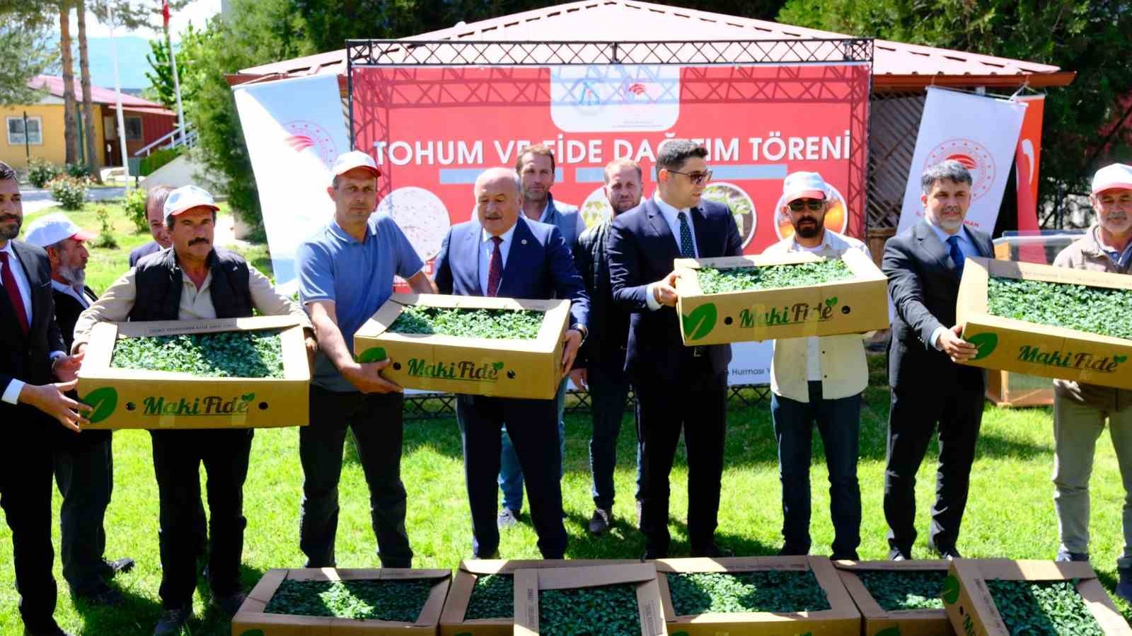 Çiftçilere domates fidesi dağıtımı yapıldı
