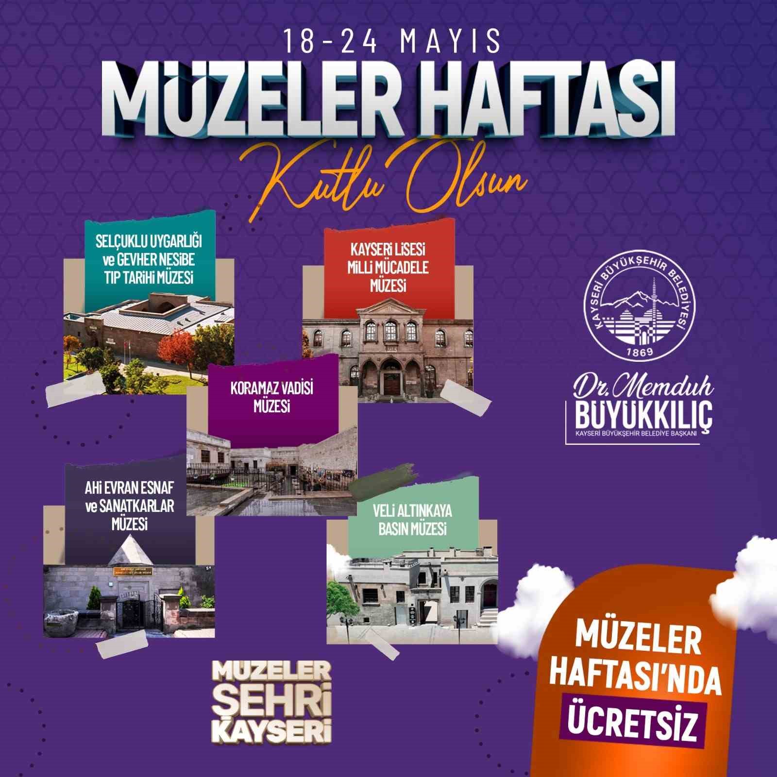 Başkan Büyükkılıç: "Müzeler Haftası’nda büyükşehirin müzeleri ücretsiz olacak"