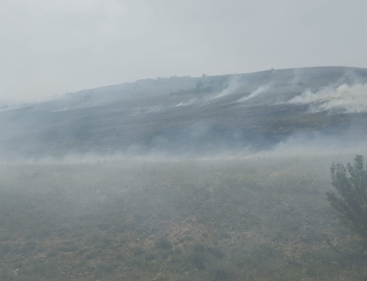 Çivril’de otluk alanda yangın çıktı