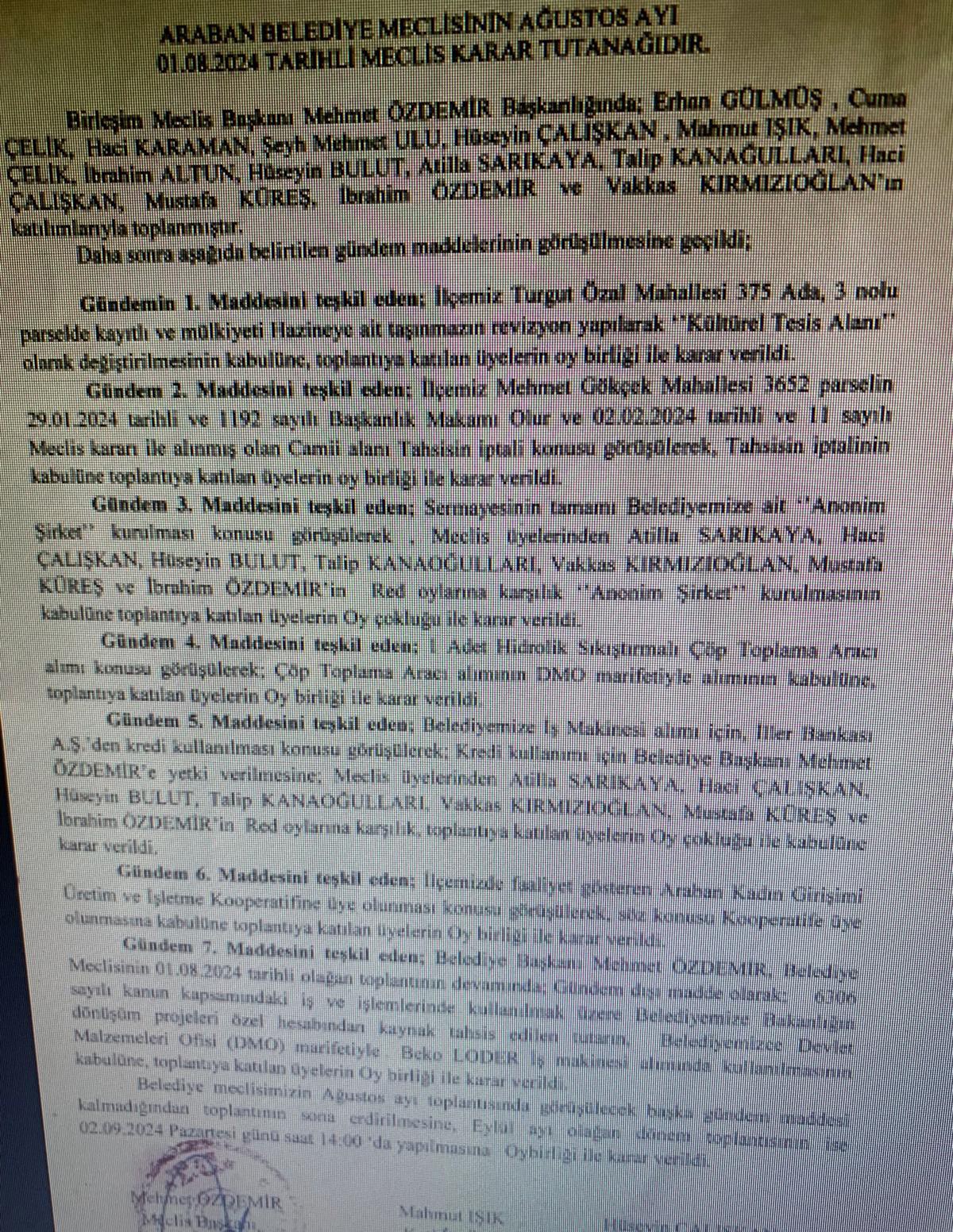 Araban belediyesinden skandal karar