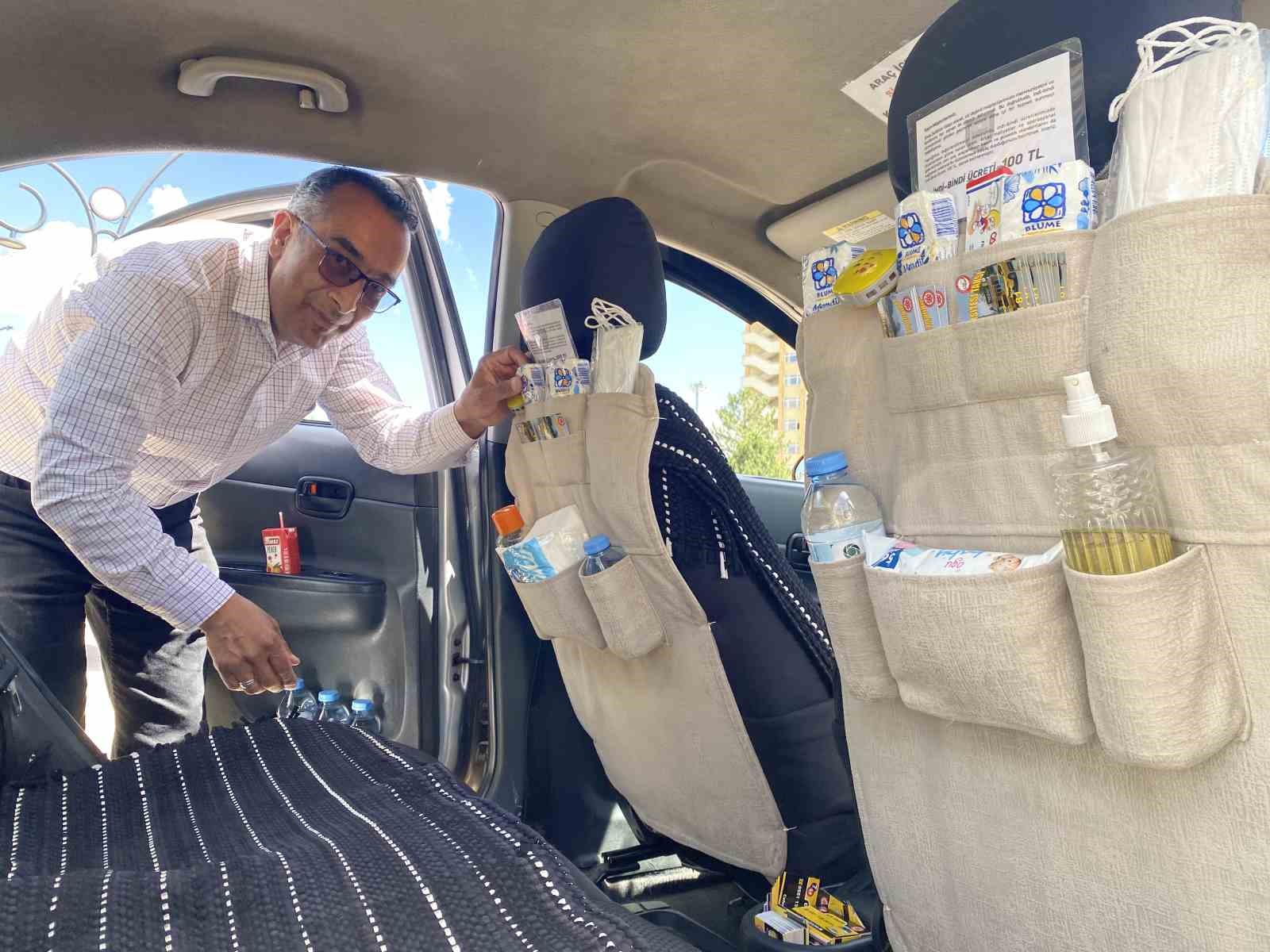 Taksisine hijyen köşesi kurdu, müşteri memnuniyeti katlandı