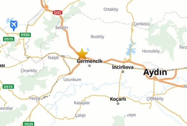Germencik’te 3.8 şiddetinde deprem