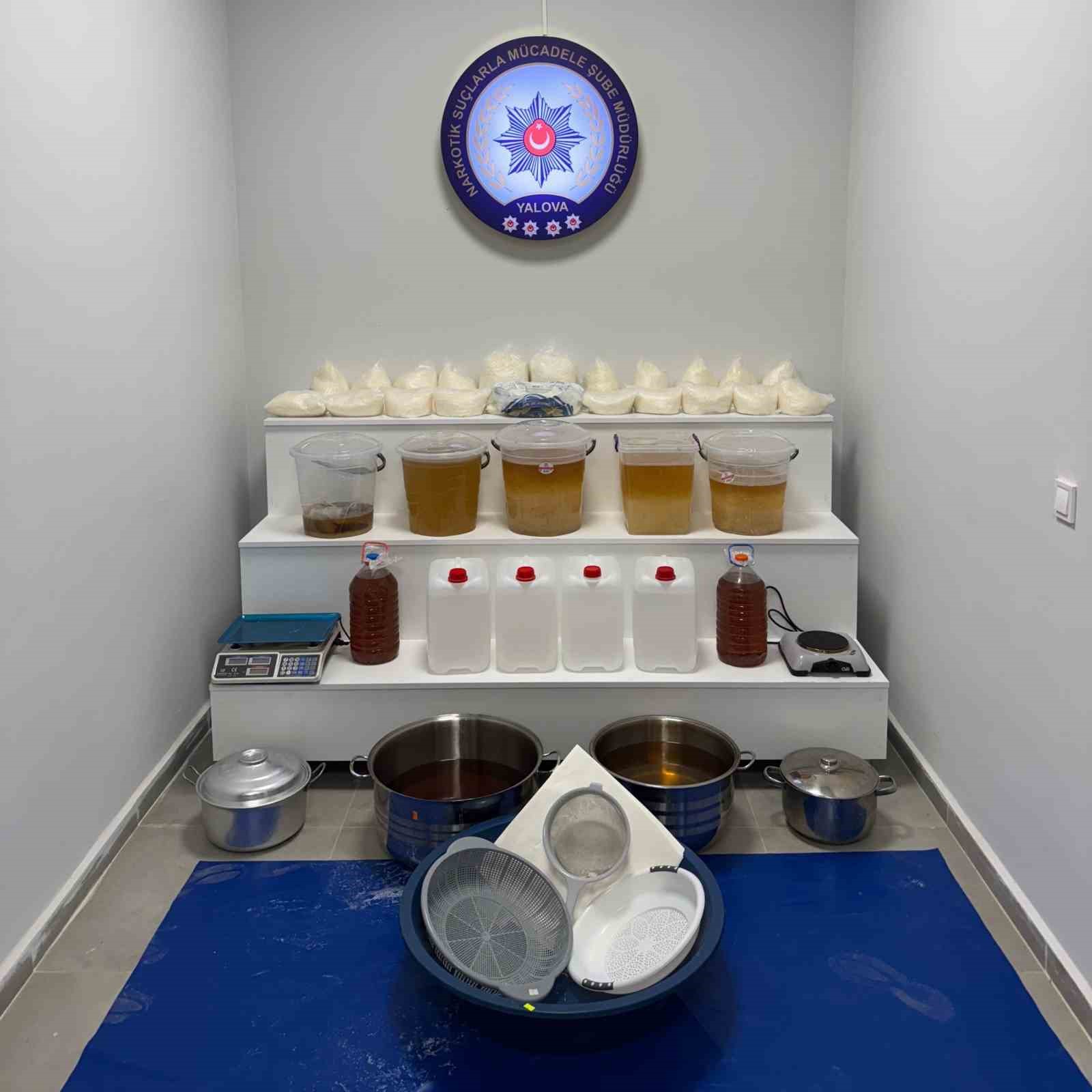 Yalova’da uyuşturucu imalathanesine operasyonda 6 tutuklama