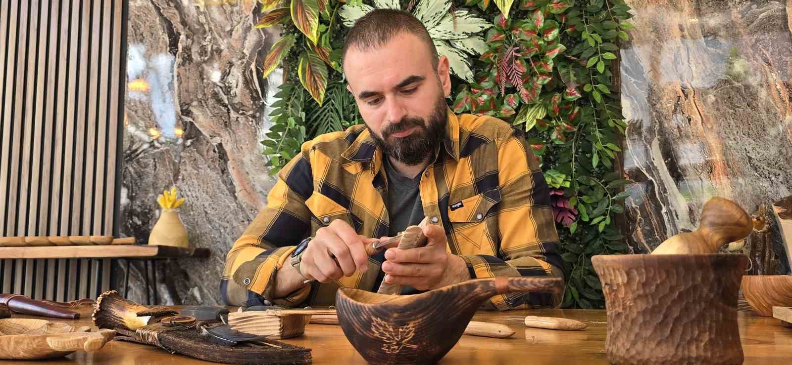 Hobisi işe dönüştü, Trabzon’dan dünyaya el emeği ahşap ürünler gönderiyor
