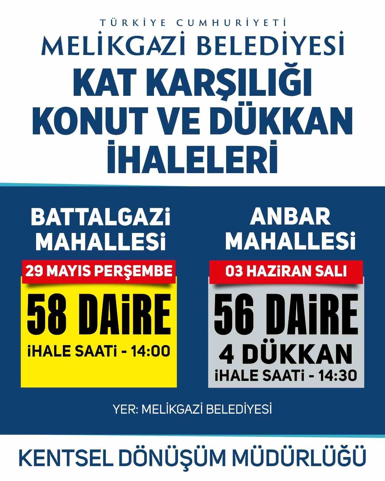 Kentsel dönüşümle gelişen ve güzelleşen Melikgazi’de yeni bir ihale daha