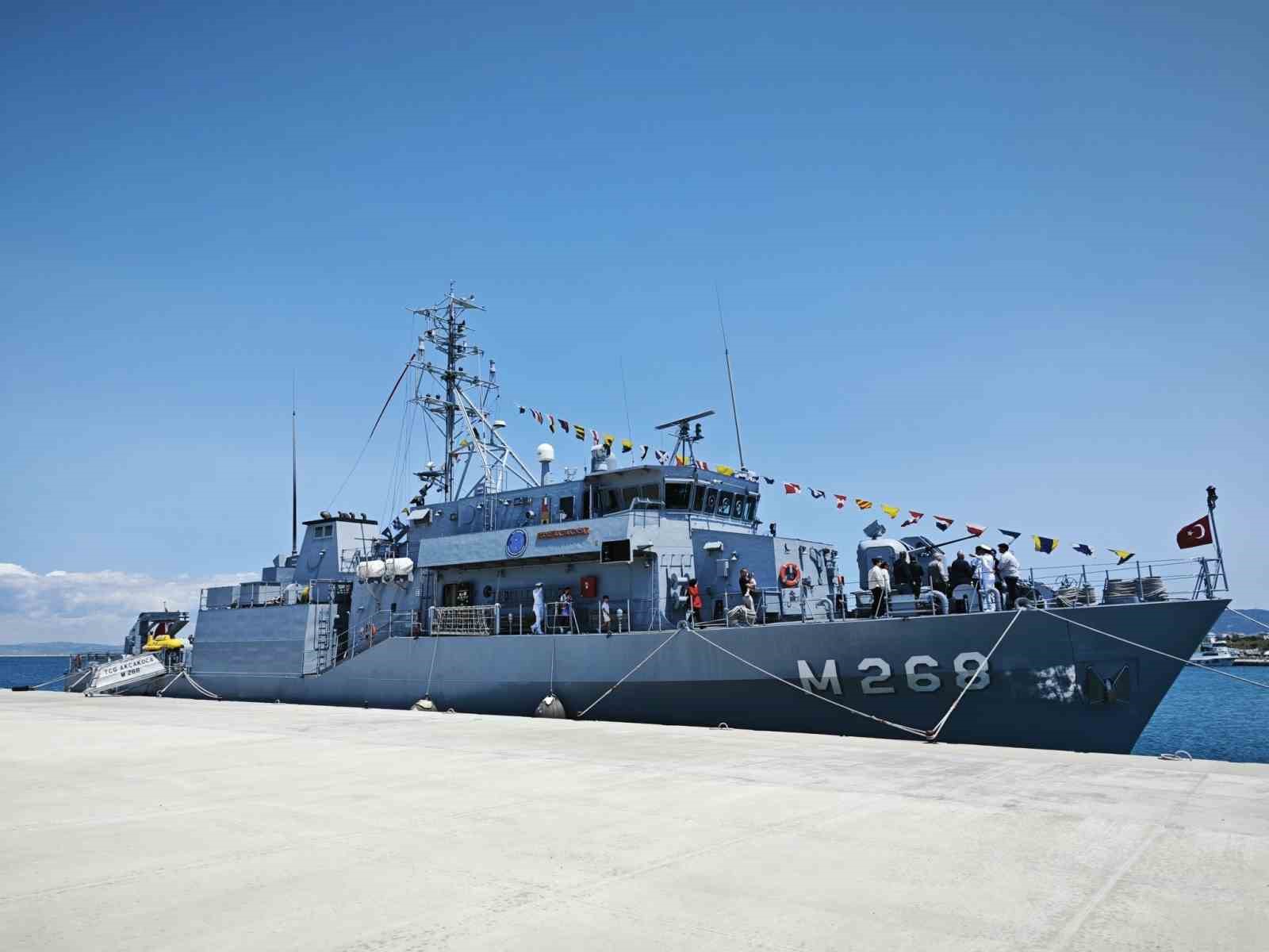 TCG Akçakoca mayın avlama gemisi Enez Limanı’na ziyarete açıldı
