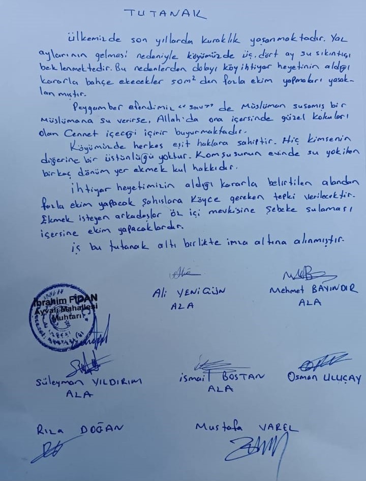 İhtiyar Heyeti 50 metrekareden fazla bahçe ekimini yasaklama kararı aldı