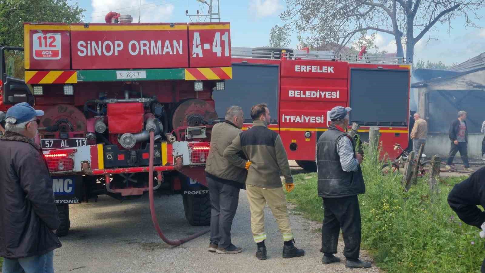 Sinop&rsquo;ta tek katlı evde yangın
