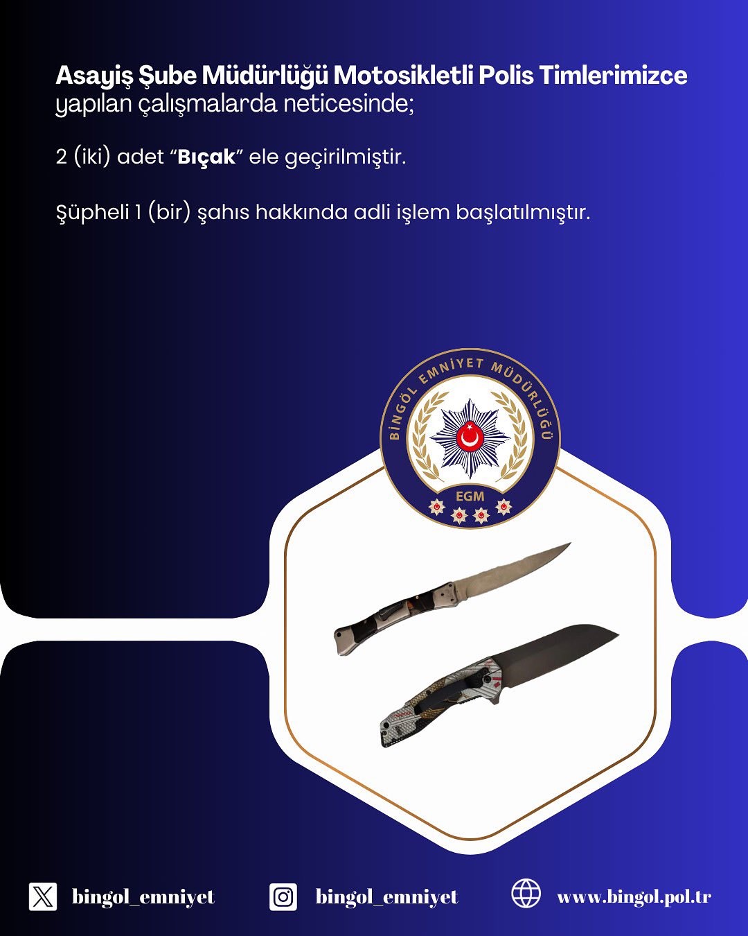 Bing&ouml;l&rsquo;de asayiş uygulamaları
