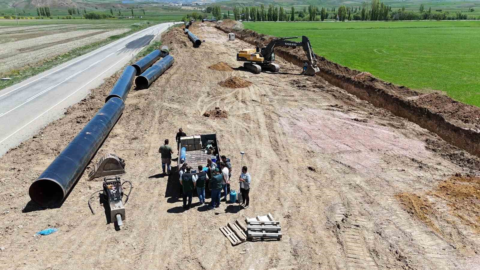 Bayburt Kırklartepe Barajı sulama inşaatında çalışmalar devam ediyor