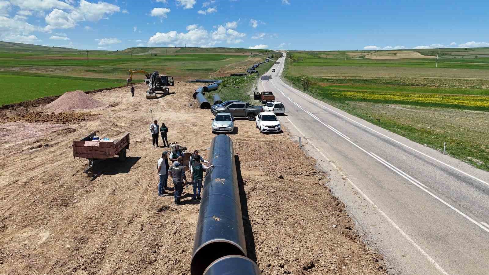 Bayburt Kırklartepe Barajı sulama inşaatında çalışmalar devam ediyor