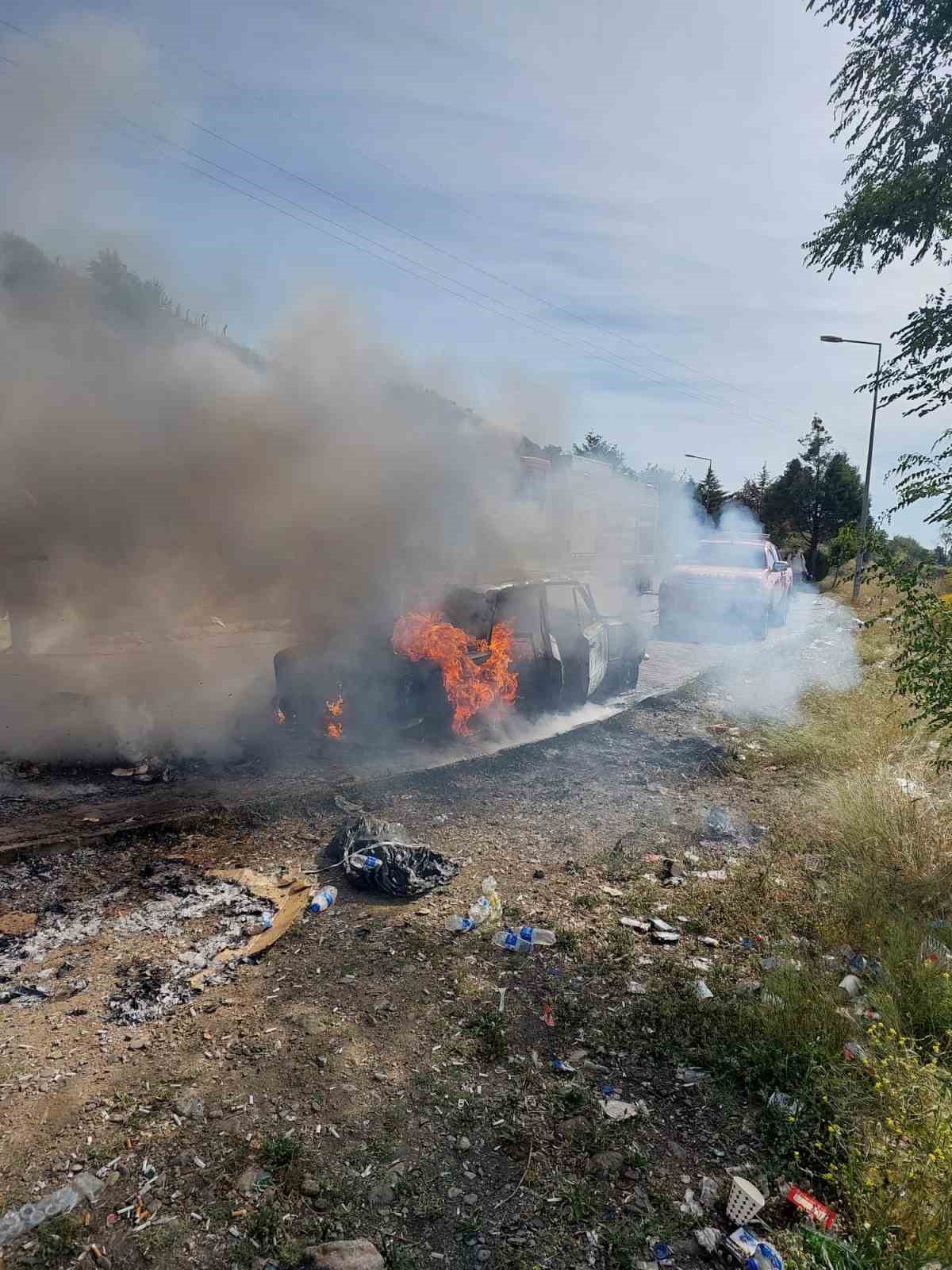 Aydın’da otomobil küle döndü
