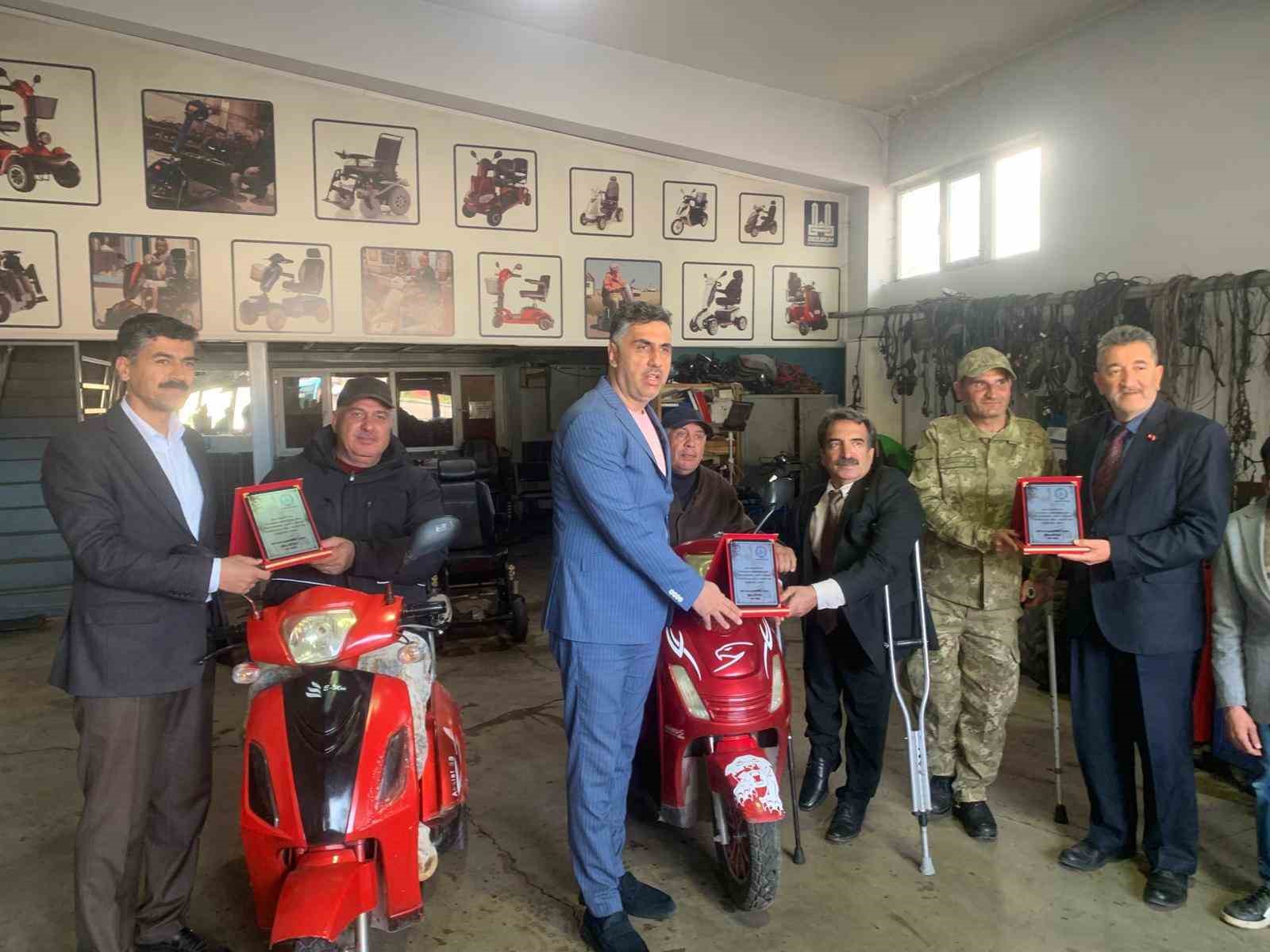 Erzurum’daki engelli araçları atölyesine anlamlı destek
