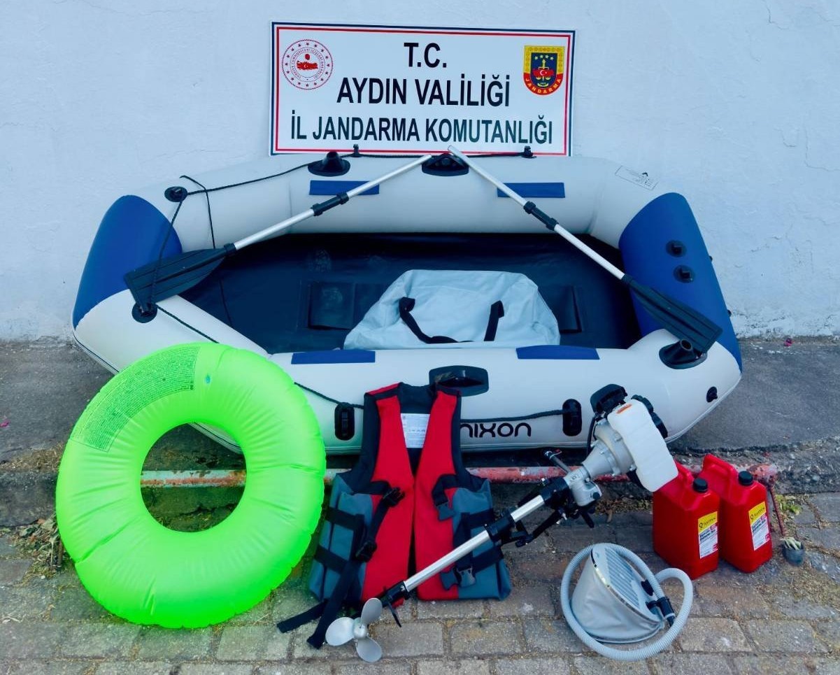 Kaçmaya çalıştığı botu şişirirken yakalandı