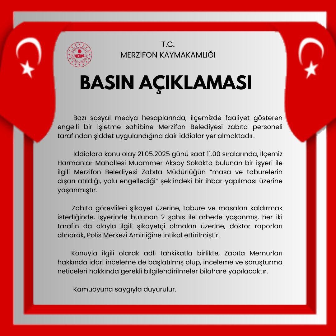 Merzifon’da zabıtadan engelli vatandaşa dayak