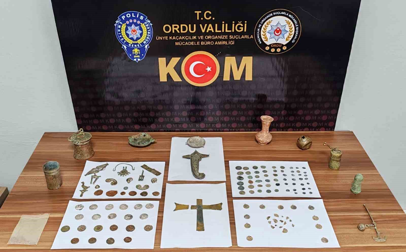 Ordu’da 133 adet tarihi obje ele geçirildi