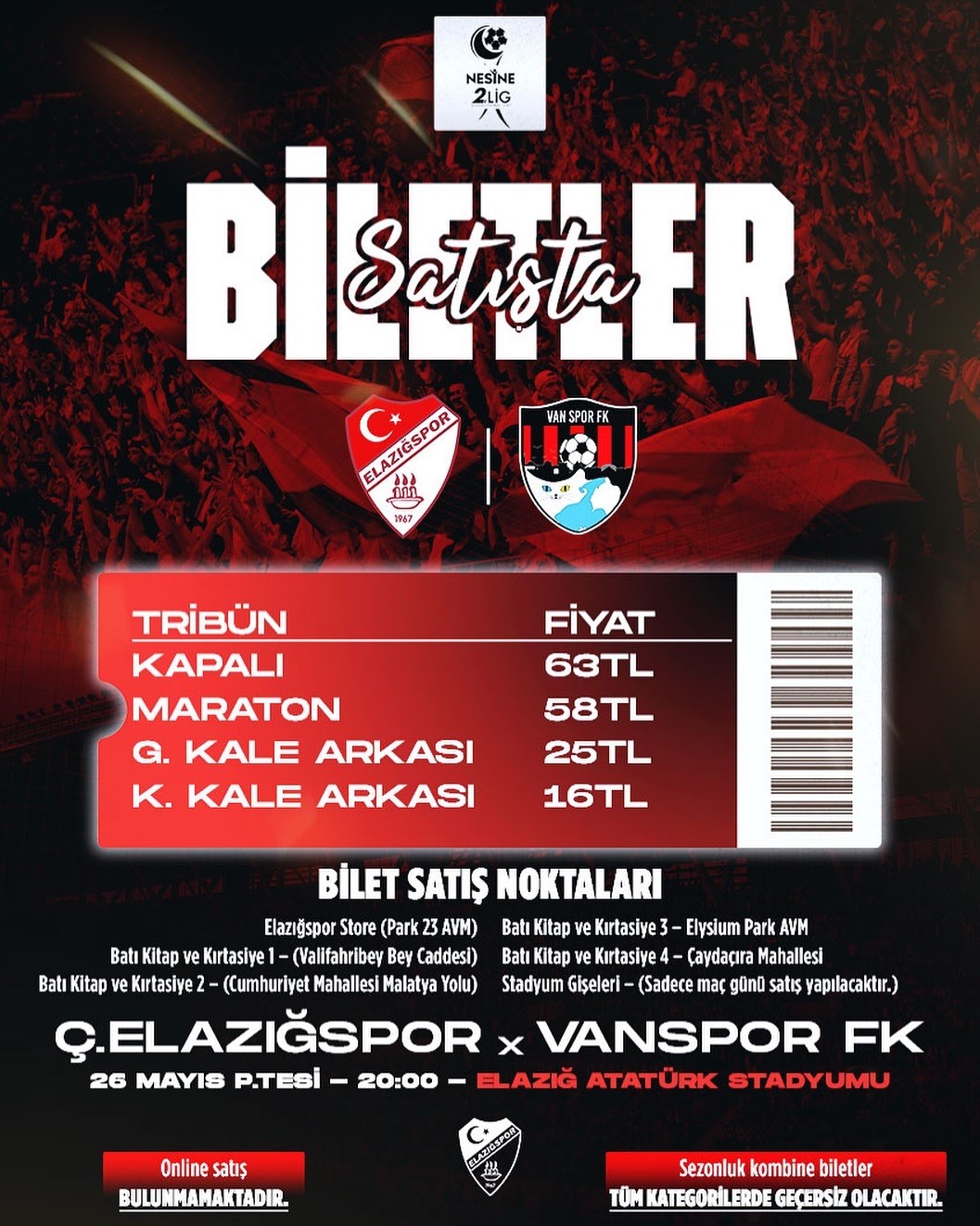 Elazığspor, bilet fiyatlarını düşürdü