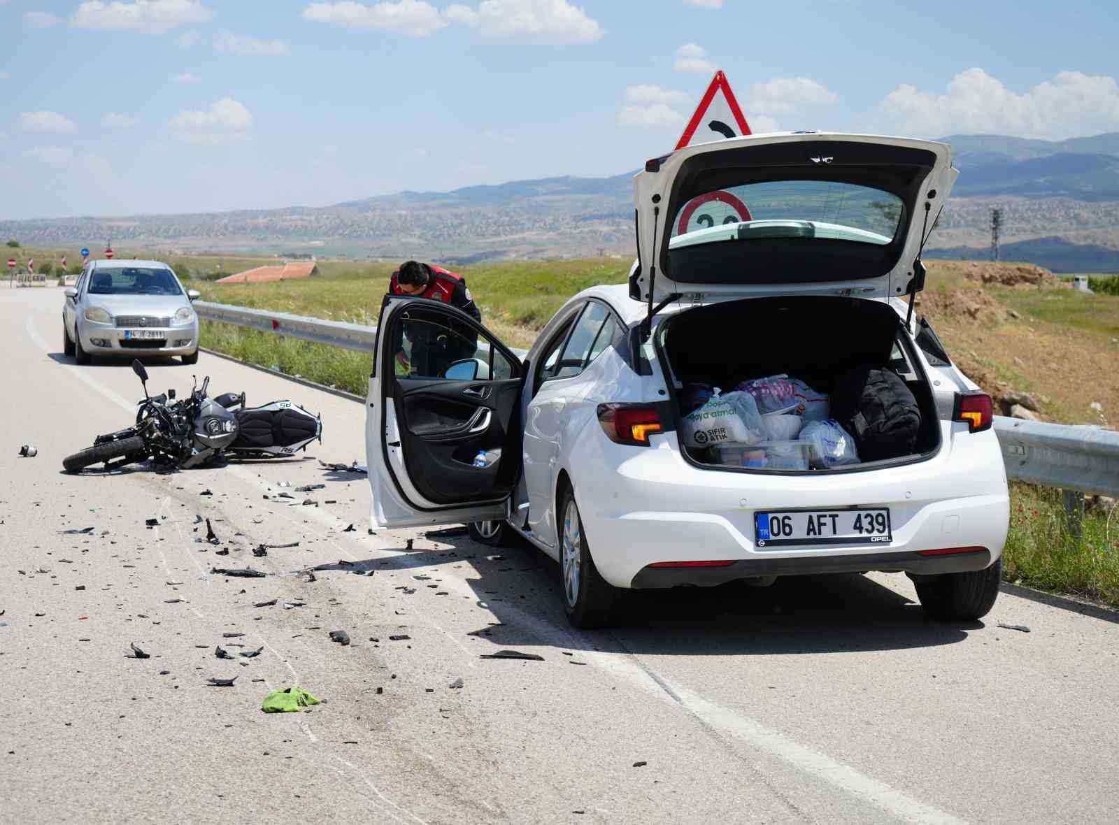 Kırıkkale&rsquo;de otomobil ile motosiklet &ccedil;arpıştı: 1 ağır yaralı
