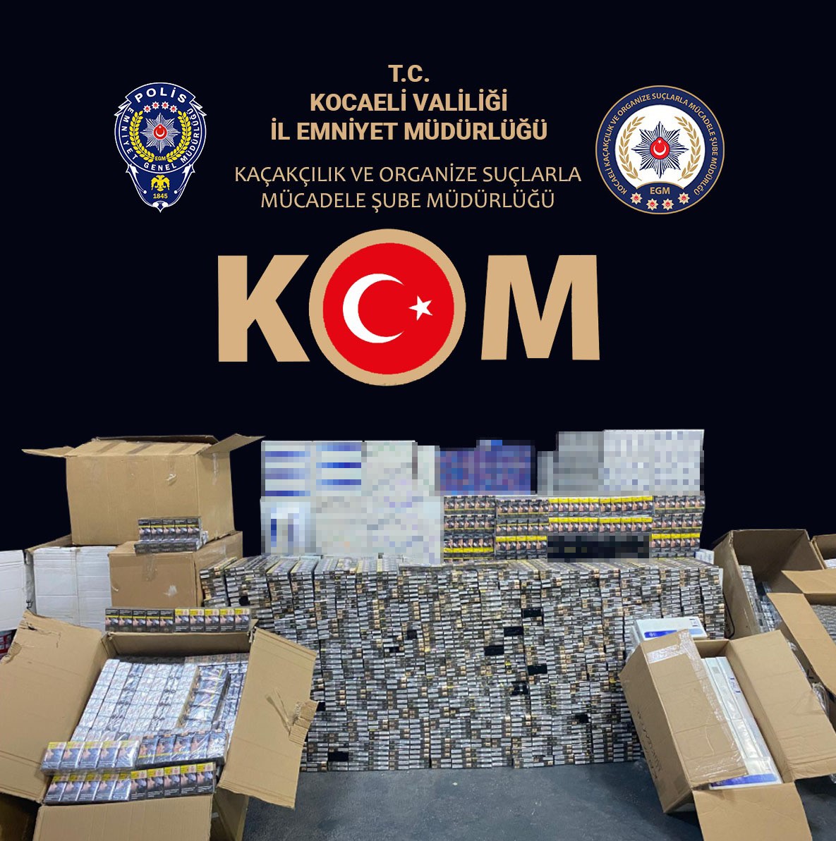 Züccaciye ürünlerinin arasında 35 bin paket kaçak sigara ele geçirildi
