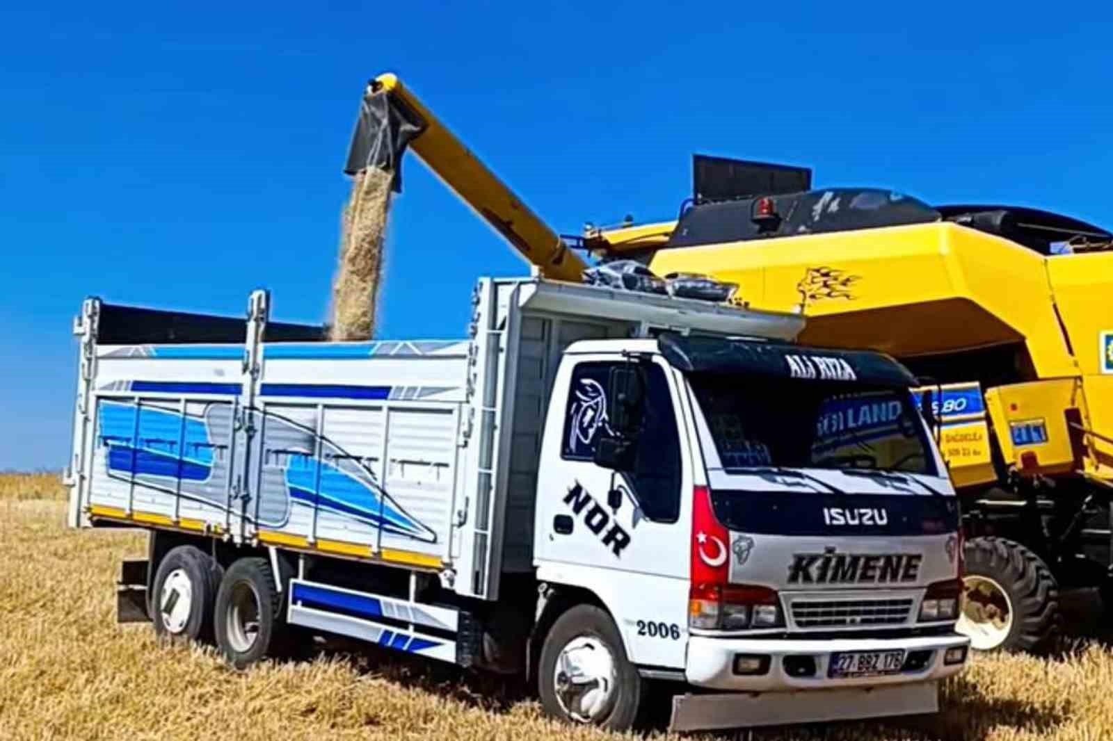 Araban’da, 2025 yılının ilk buğday hasadı yapıldı