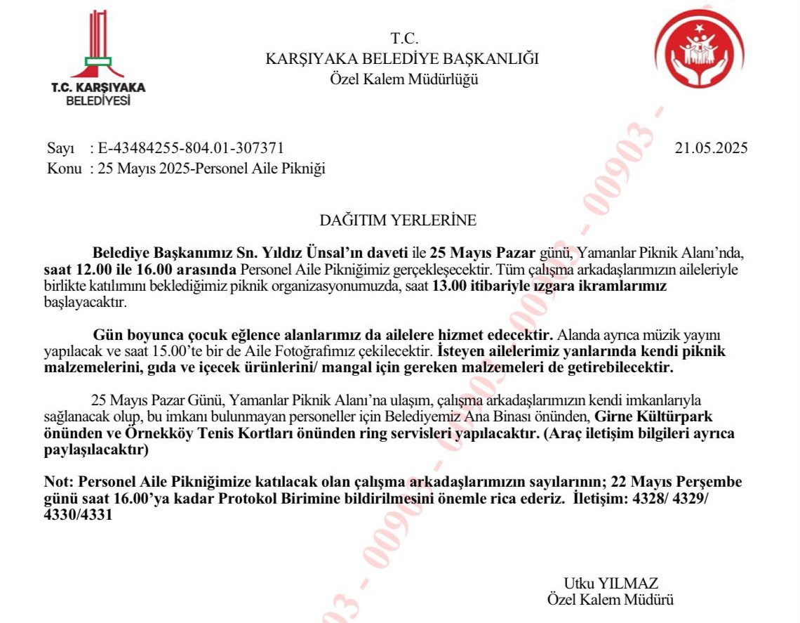 İşçilere maaş veremeyen Karşıyaka Belediyesi’nden ’Aile Pikniği’