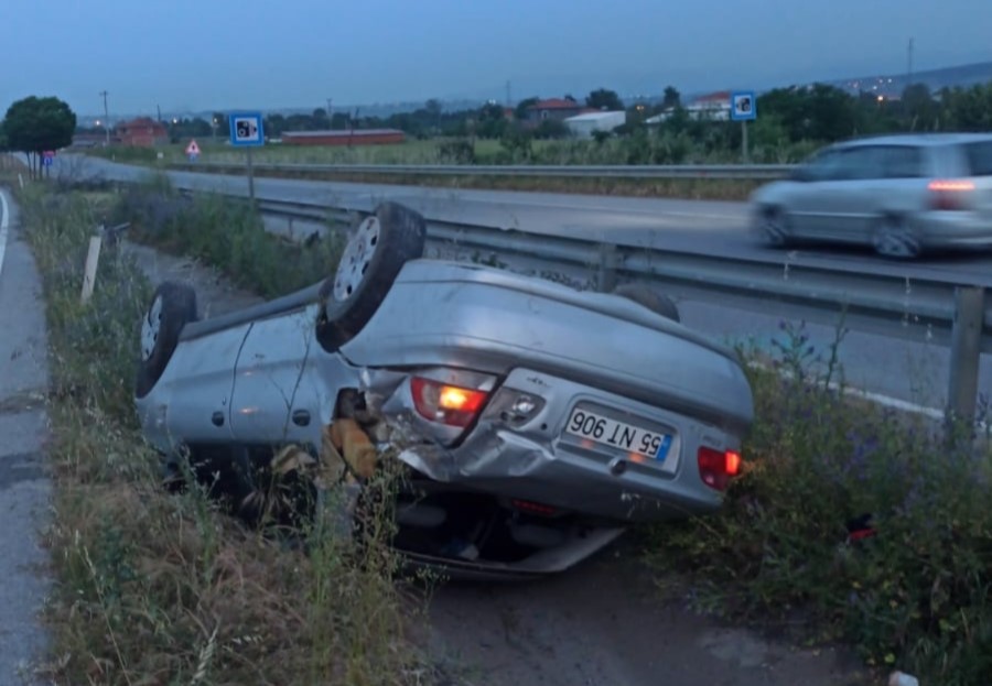Samsun’da otomobil takla attı: 1 yaralı