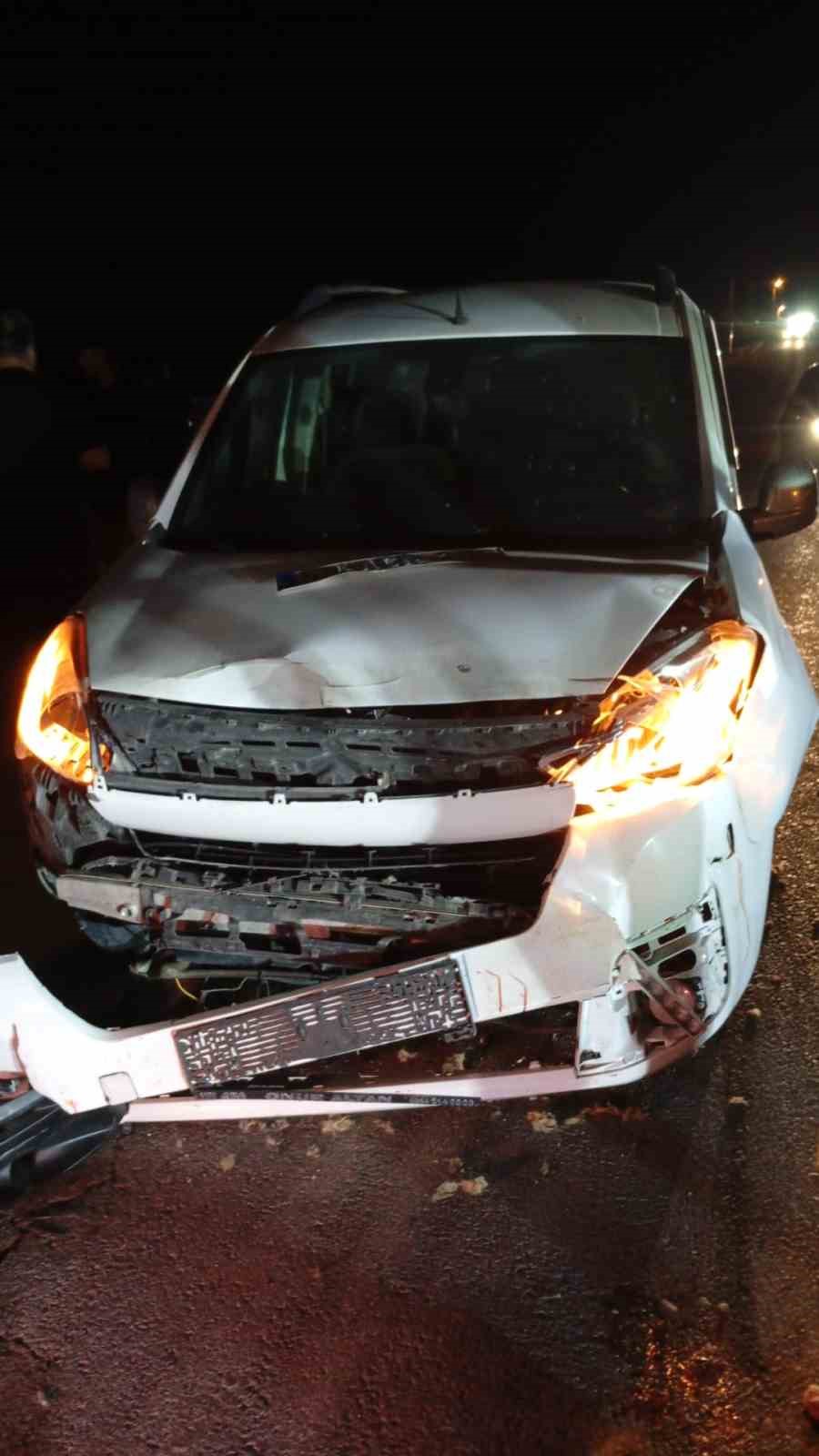 Hafif ticari ara&ccedil; koyun s&uuml;r&uuml;s&uuml;ne &ccedil;arptı, 15 koyun telef oldu
