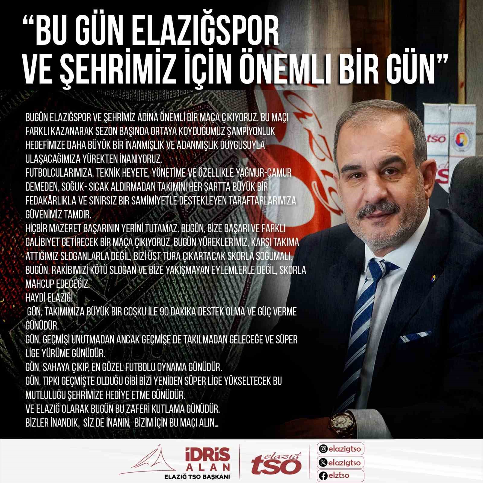 Başkan Alan, "Gün sahaya çıkıp, en güzel futbolu oynama günüdür"